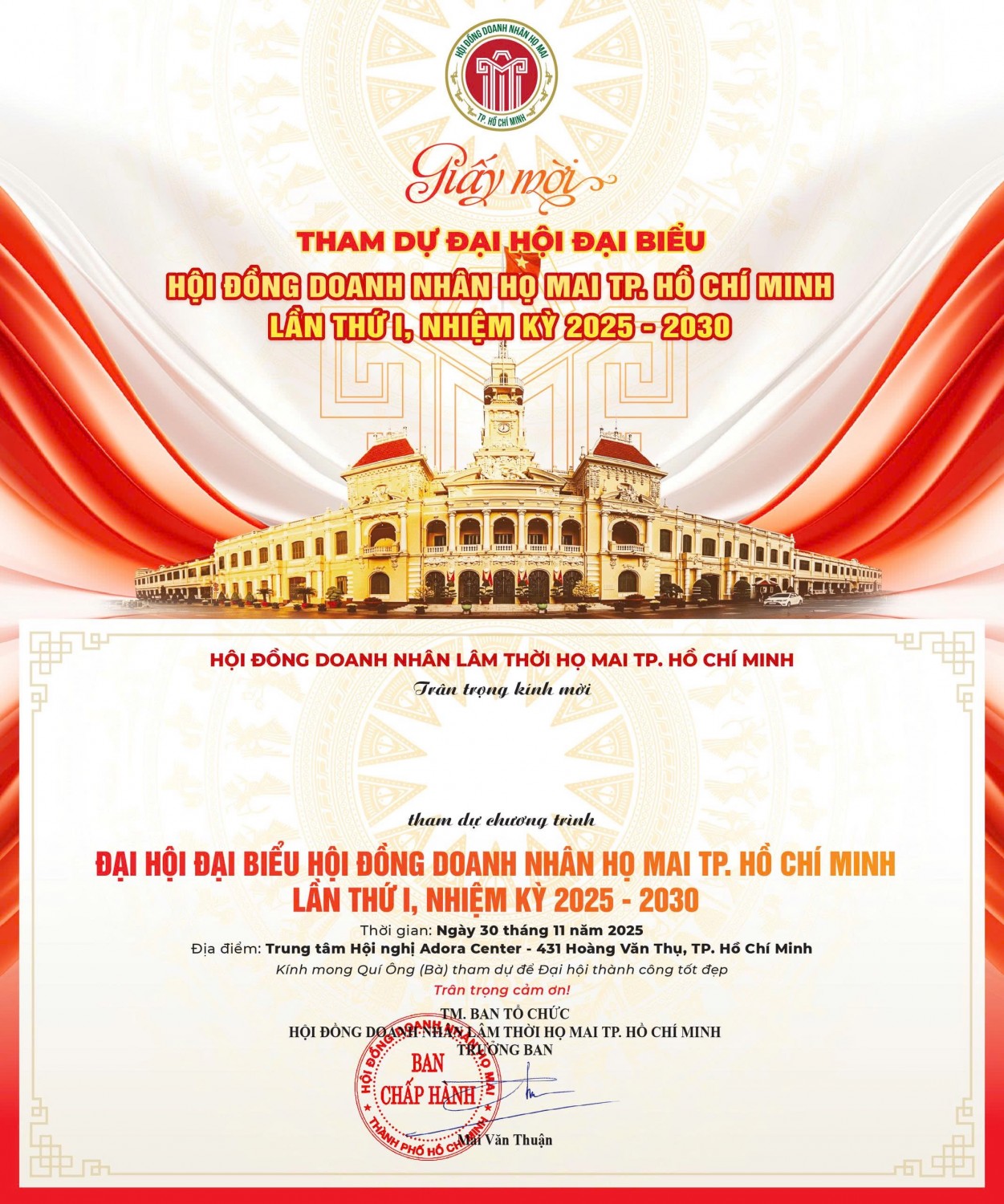 Hướng tới đại hội đại biểu doanh nhân họ Mai TP Hồ Chí Minh lần 1